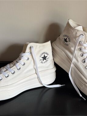Converse Chuck Taylor All Star Move Platform High Top Sneakers White Blk Wn. 9.5